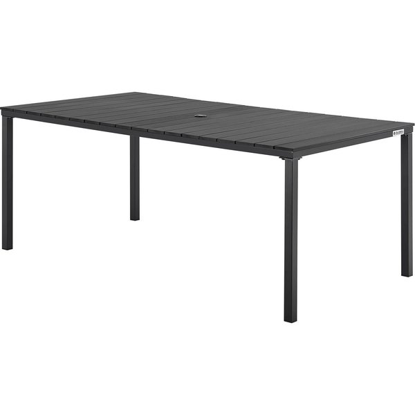 Global Industrial 70 Rectangular Resin Outdoor Dining Table, Black 436984BK